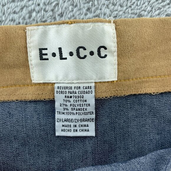 Vintage E.L.C.C. Denim Skirt With Leaf Motif Elastic Womens Size 2X 2051 - Picture 8 of 8